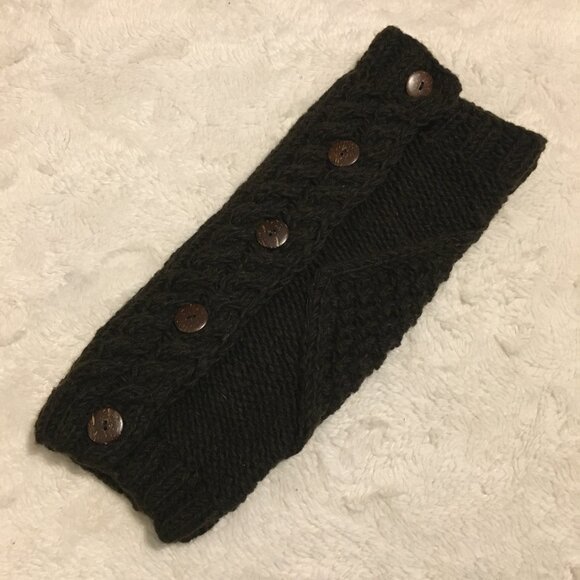 NWT Chunky Knit Brown Wool Button Up Legwarmers - Picture 8 of 12